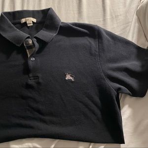 Need gone! Authentic Burberry Mens Black Collar Shirt WORN LARGE